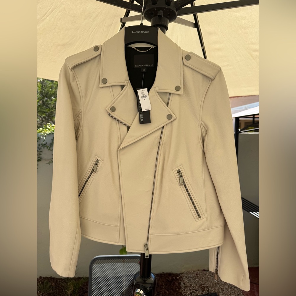 NWT Banana Republic Cream Moto Jacket